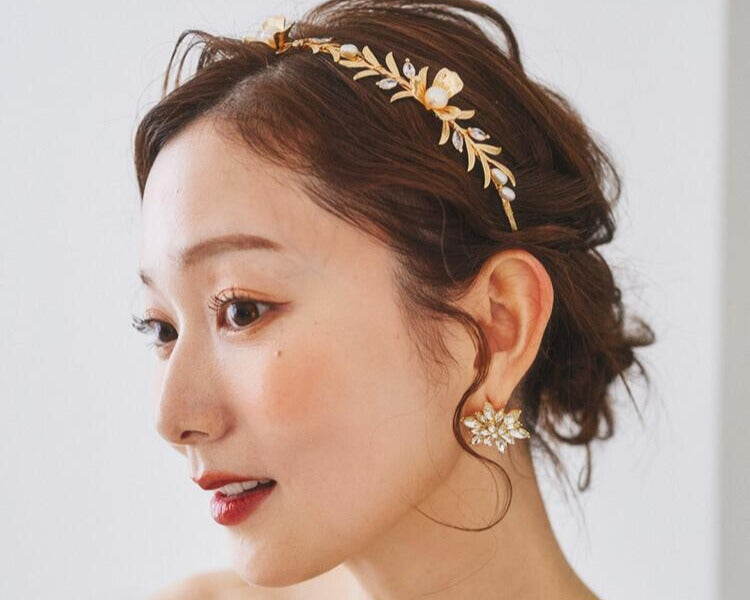 ブライダル ヘッドアクセサリー イヤリング バタフライクリスタルピアス＆イヤリング ブライダル