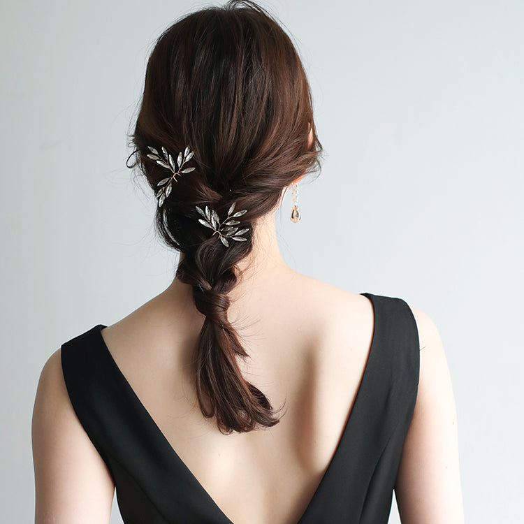 【ac123jd】ペタルビジューUピン【2本セット】