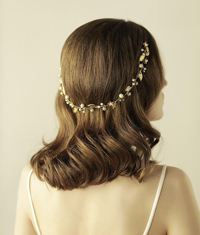 【ac135jd】リーフパールヘッドドレス