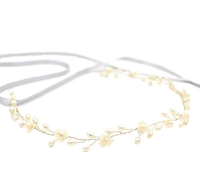 【ac198jd】パールフラワーヘッドドレス