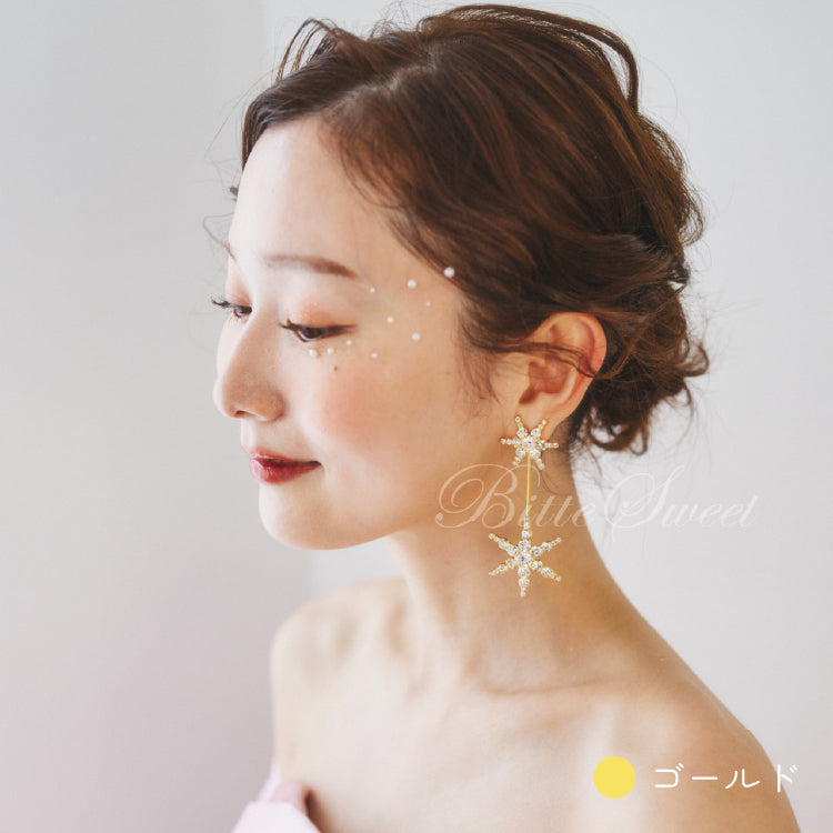 【ac228mo】ツインスターズピアス