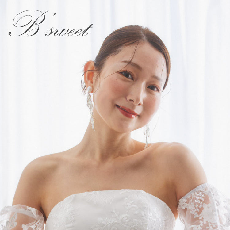 【ac238mo】パールビジューリボンピアス
