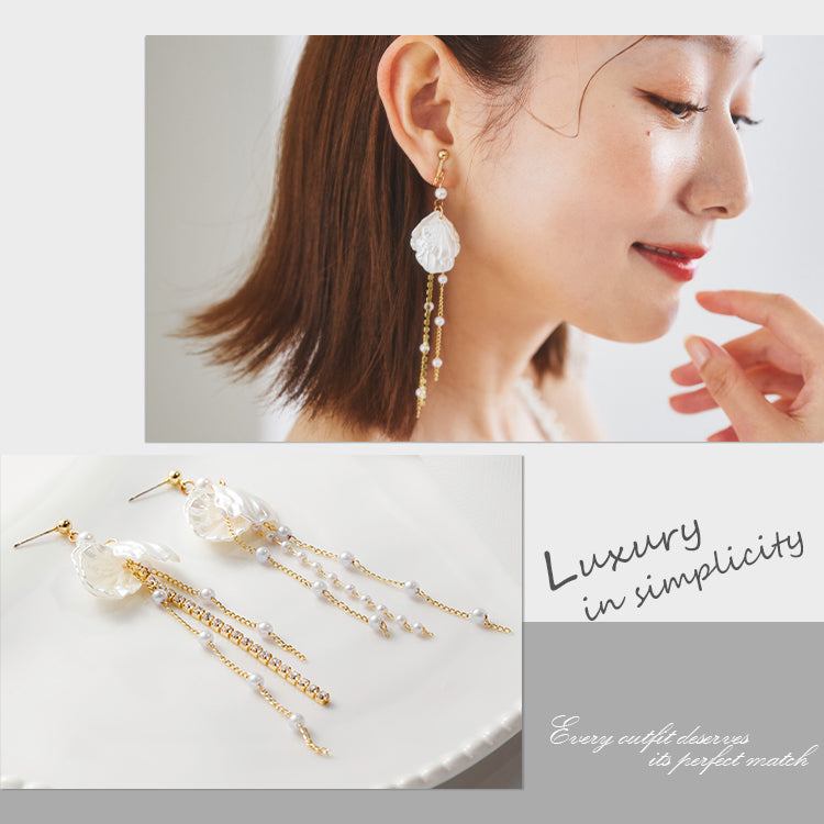 【ac240mo】パールロングピアス/イヤリング