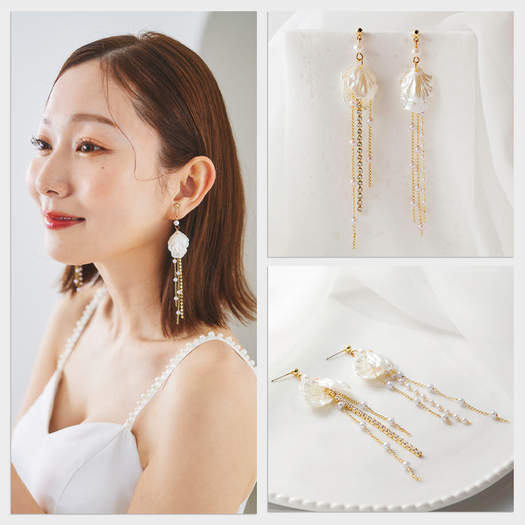 【ac240mo】パールロングピアス/イヤリング