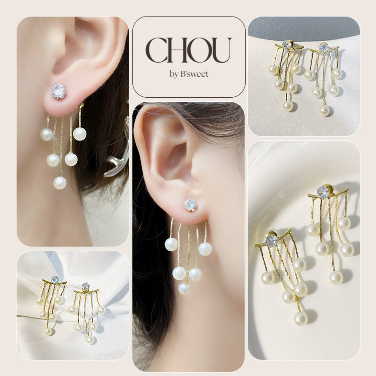 【ac255mo】タッセルパールピアス