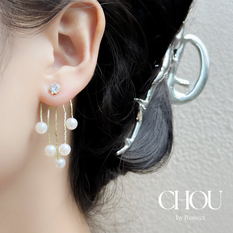 【ac255mo】タッセルパールピアス