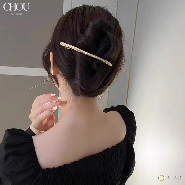 【ac263mo】メタルヘアバレッタ 2点セット