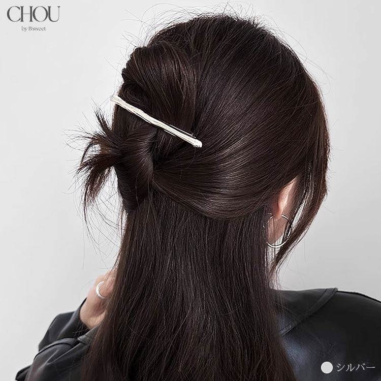 【ac263mo】メタルヘアバレッタ 2点セット