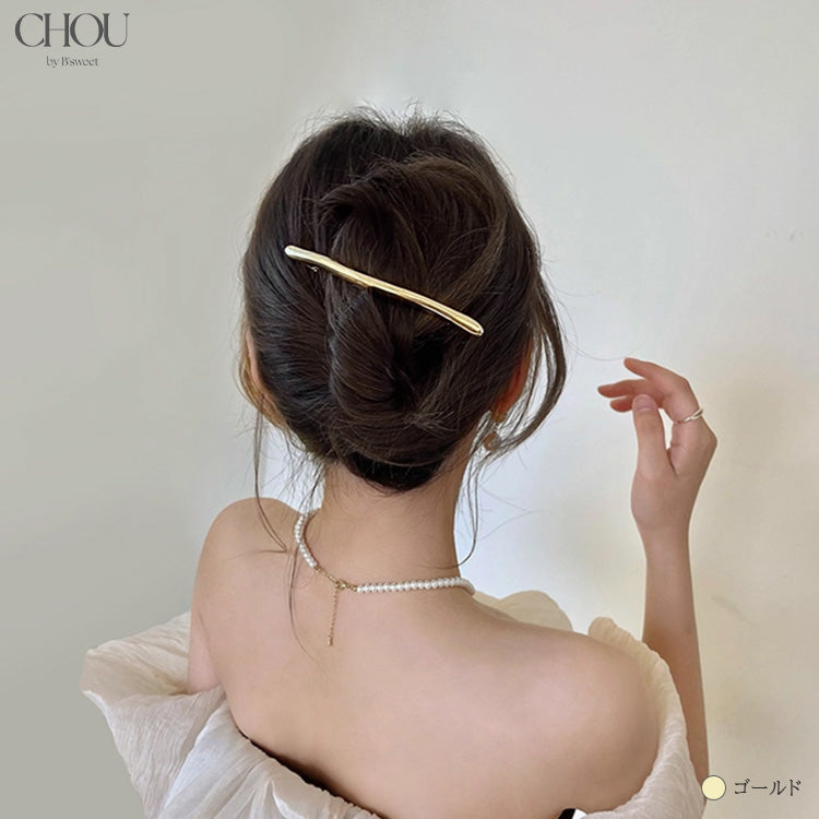 【ac263mo】メタルヘアバレッタ 2点セット