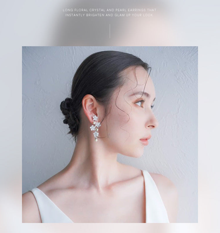 【ac282mo】フラワーパールピアス