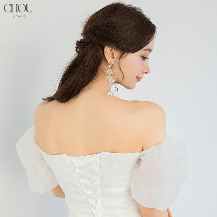 【ac285mo】クリアフラワーピアス