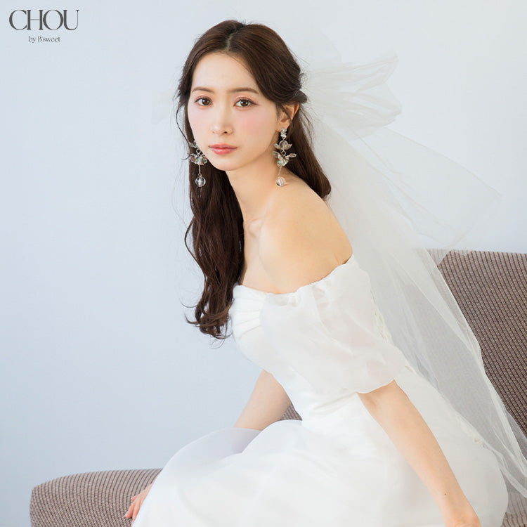 【ac285mo】クリアフラワーピアス