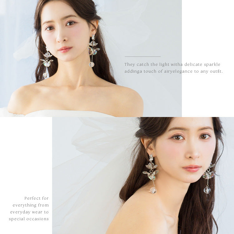 【ac285mo】クリアフラワーピアス