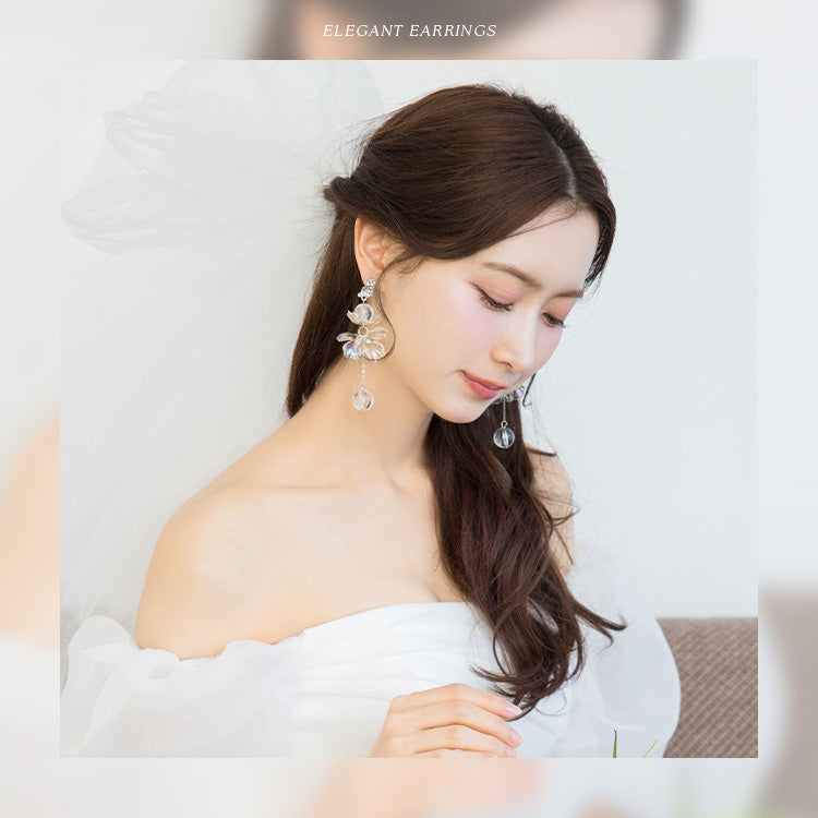 【ac285mo】クリアフラワーピアス