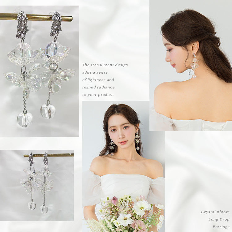 【ac285mo】クリアフラワーピアス