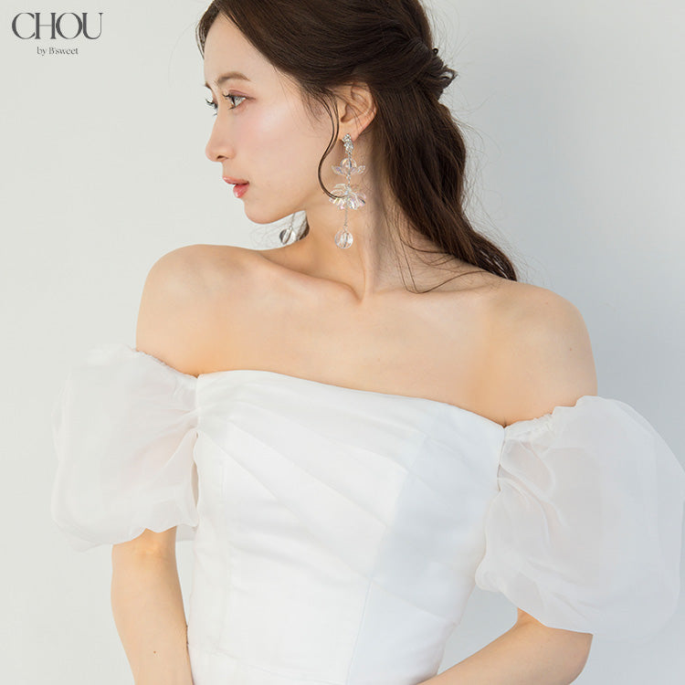 【ac285mo】クリアフラワーピアス