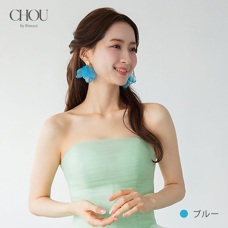 【ac289mo】シフォンブルーミングピアス