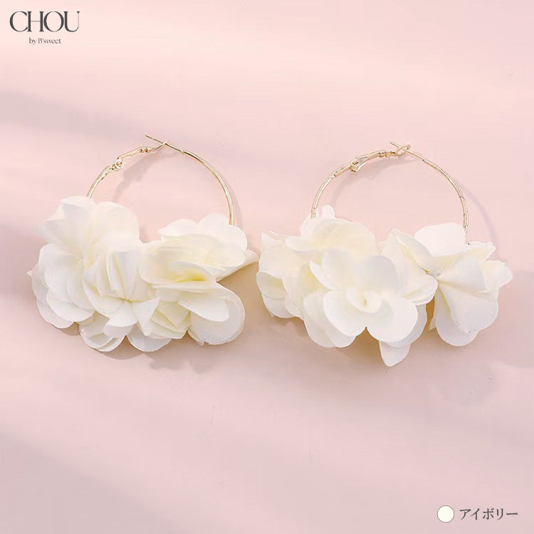 【ac290mo】リングフラワーピアス