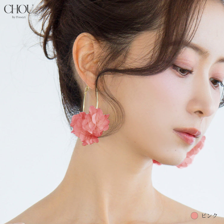 【ac290mo】リングフラワーピアス