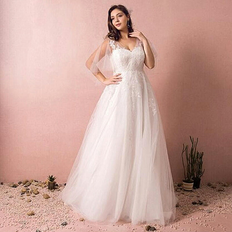 【fh50】イリュージョンネックバックレスAラインドレス【2XL~7XLサイズ】