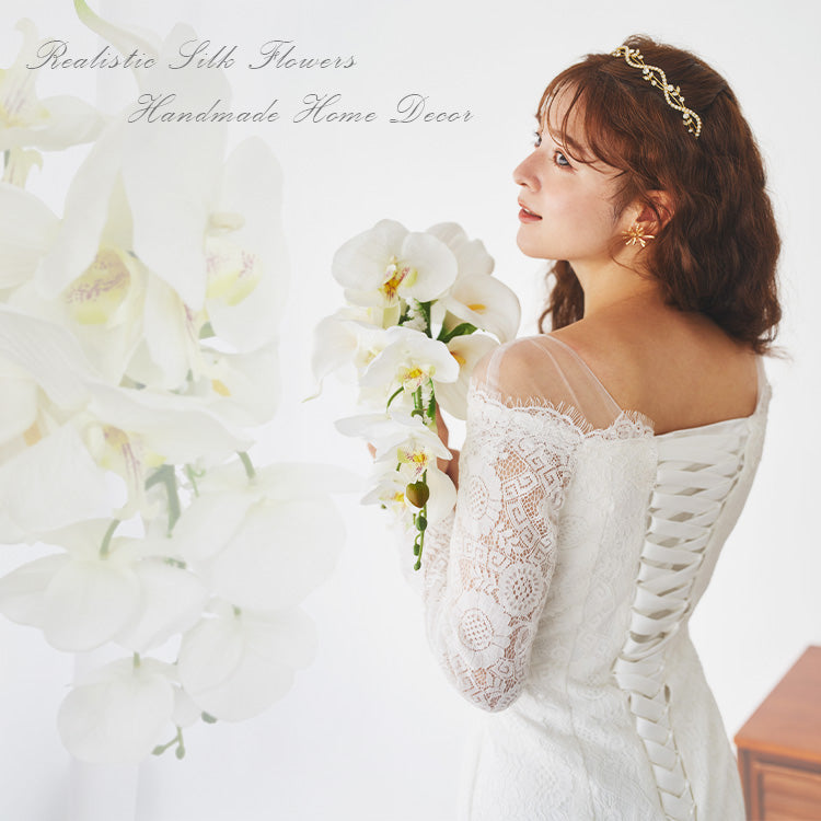 【 flo165bm】クンシラン 造花ブーケ ホワイト