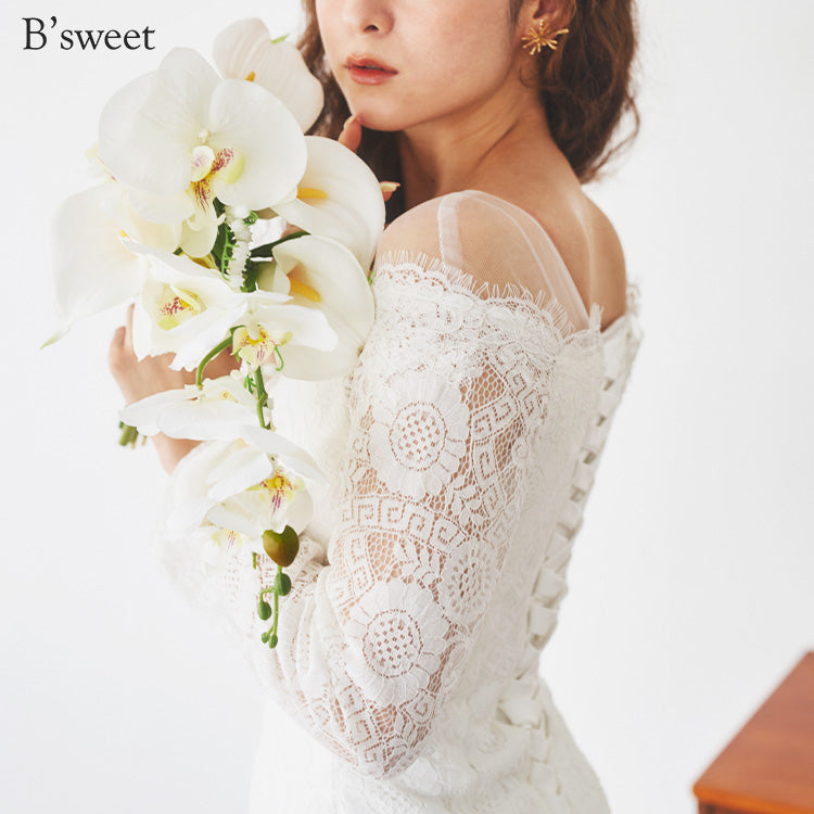 【 flo165bm】クンシラン 造花ブーケ ホワイト