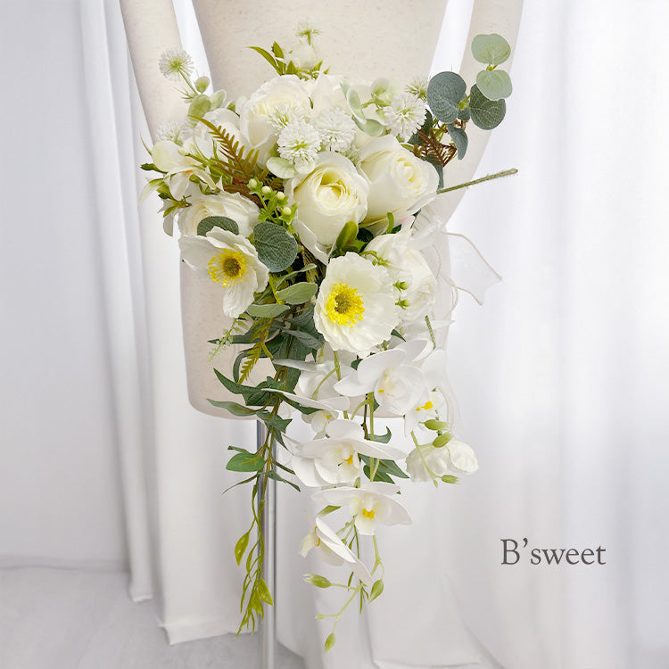 【flo166bm】ミックスフラワーブーケ ホワイト