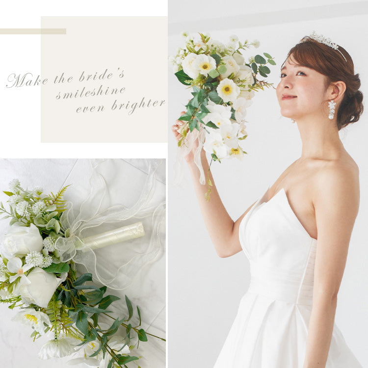 【flo166bm】ミックスフラワーブーケ ホワイト