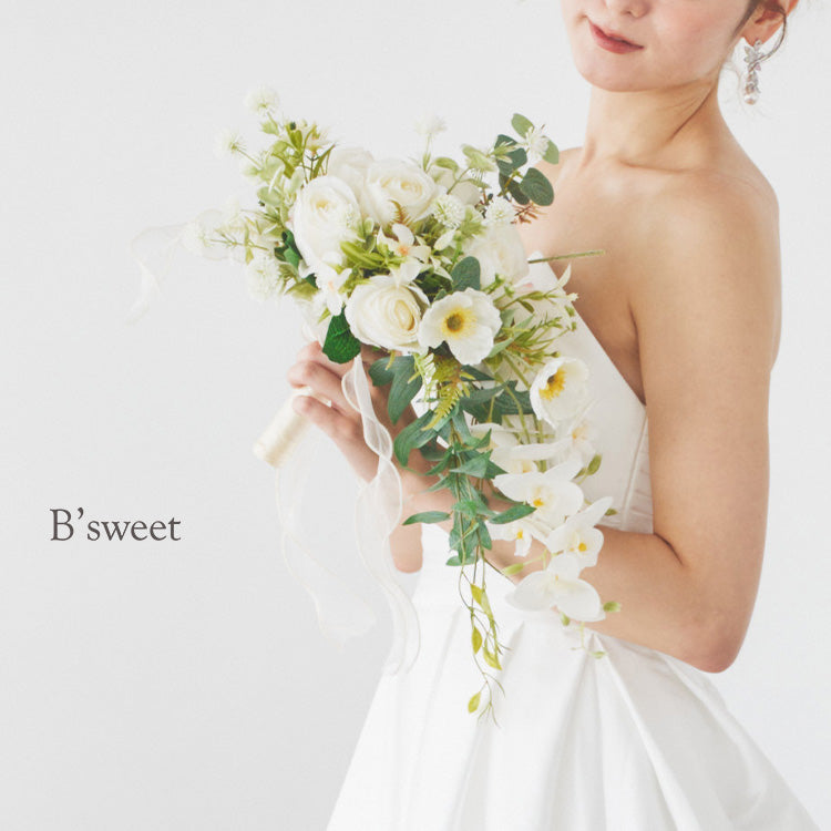 【flo166bm】ミックスフラワーブーケ ホワイト