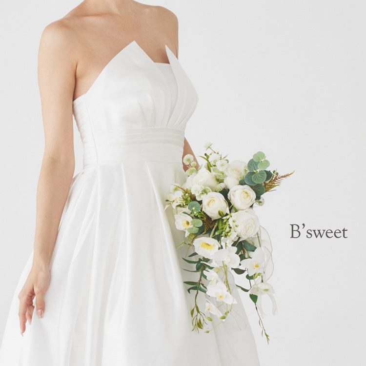 【flo166bm】ミックスフラワーブーケ ホワイト