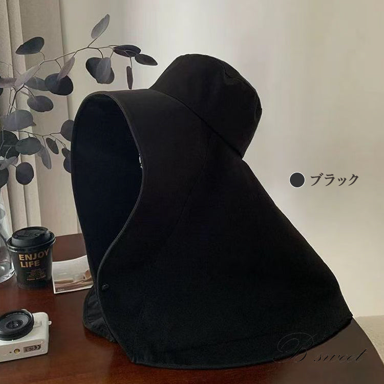 【hat1】つば広帽子 小顔帽子