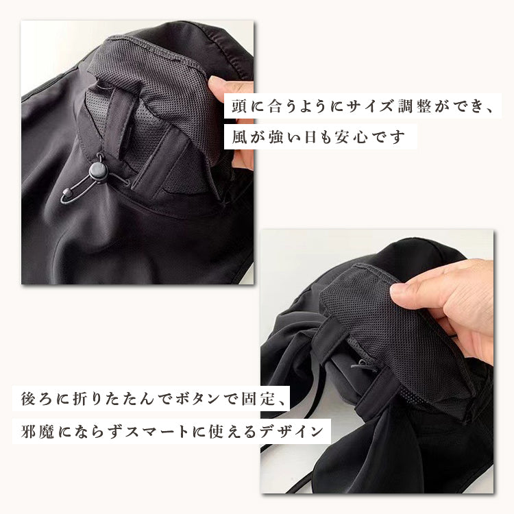 【hat2】つば広帽子 3WAY小顔帽子
