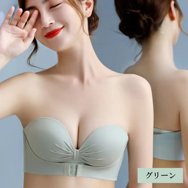 【in15】ズレにくい ストラップレスブラ (ストラップ付き)