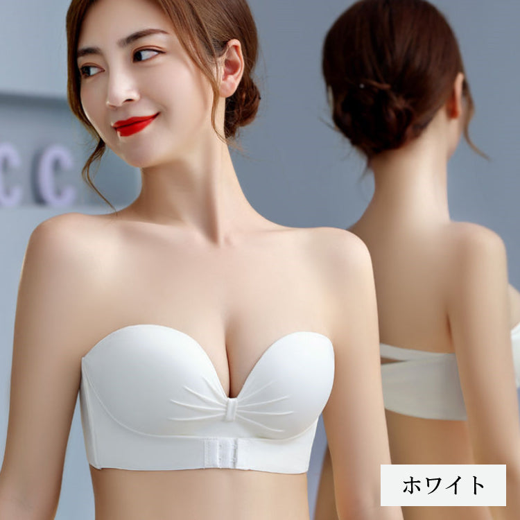 【in15】ズレにくい ストラップレスブラ (ストラップ付き)