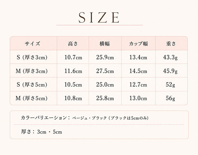 【in37】選べるパッド【3cm / 5cm】極厚ヌーブラ