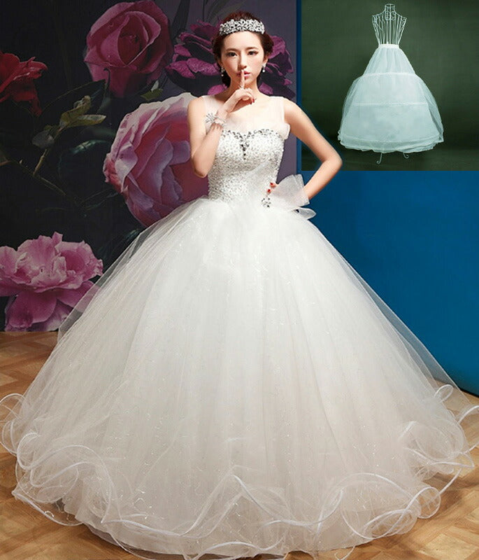 【in4】ロングパニエ 丈は約80cm 3段パニエ ボリューム ロング 大人 ボリュームアップ ウェディングドレスインナー 折りたたみ可能 ロングパニエ【丈は約80cm】