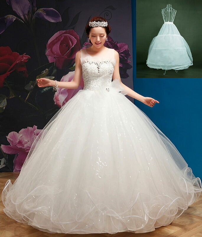 【in4】ロングパニエ 丈は約80cm 3段パニエ ボリューム ロング 大人 ボリュームアップ ウェディングドレスインナー 折りたたみ可能 ロングパニエ【丈は約80cm】