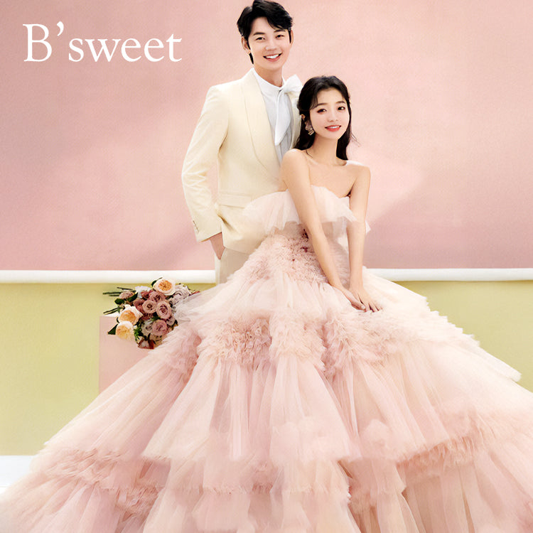 【kd141yi】ボリュームチュールティアードカラードレス プリンセスライン