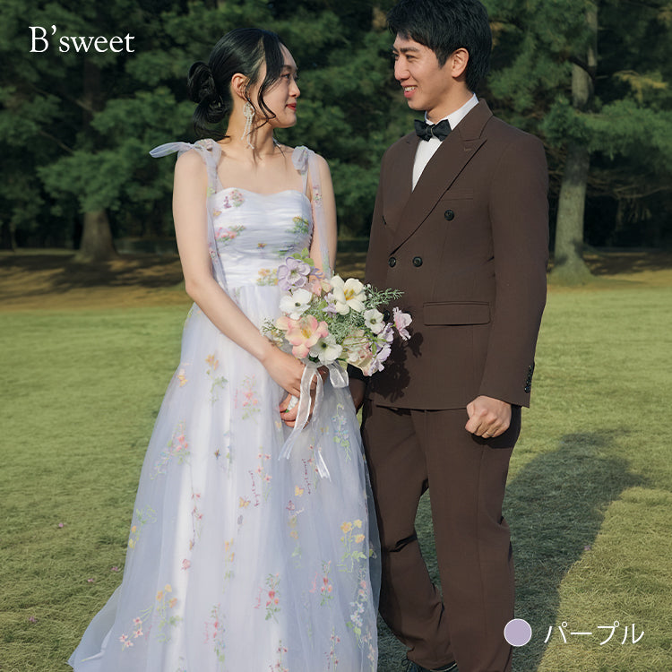 【kd143jx】花柄チュールキャミソールカラードレス Aライン