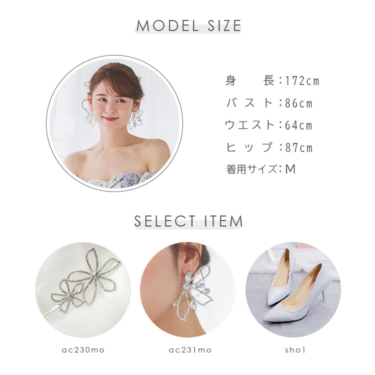 【kd144yn】2wayスリーブ花柄カラードレス Aライン