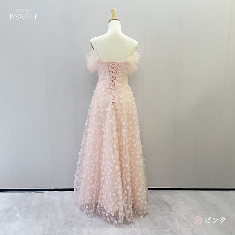 【kd164jx】2wayフラワーモチーフドレス Aライン