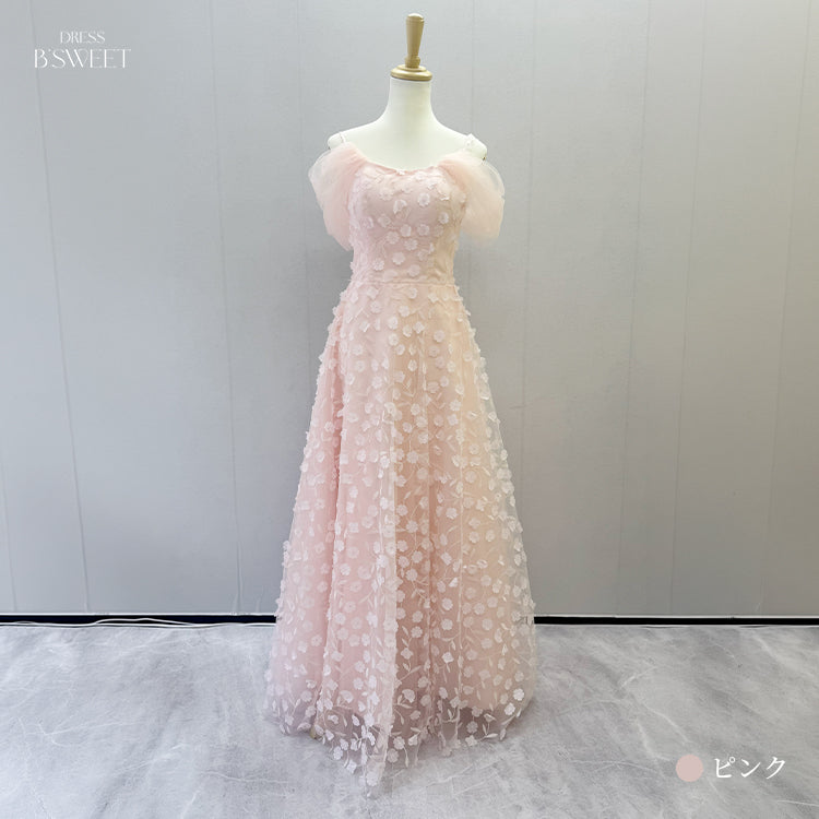 【kd164jx】2wayフラワーモチーフドレス Aライン