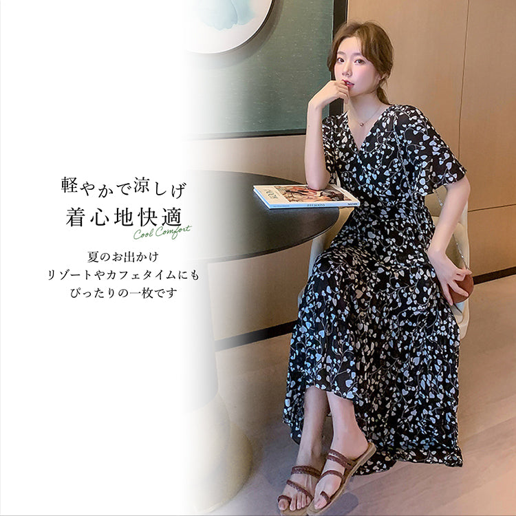 【op2】フラワーシフォンワンピース