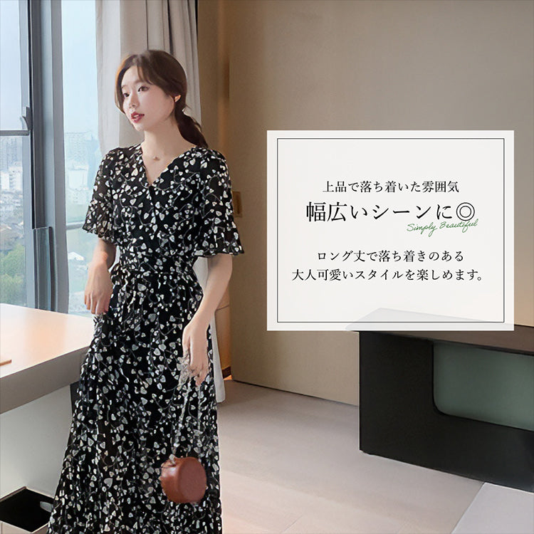 【op2】フラワーシフォンワンピース