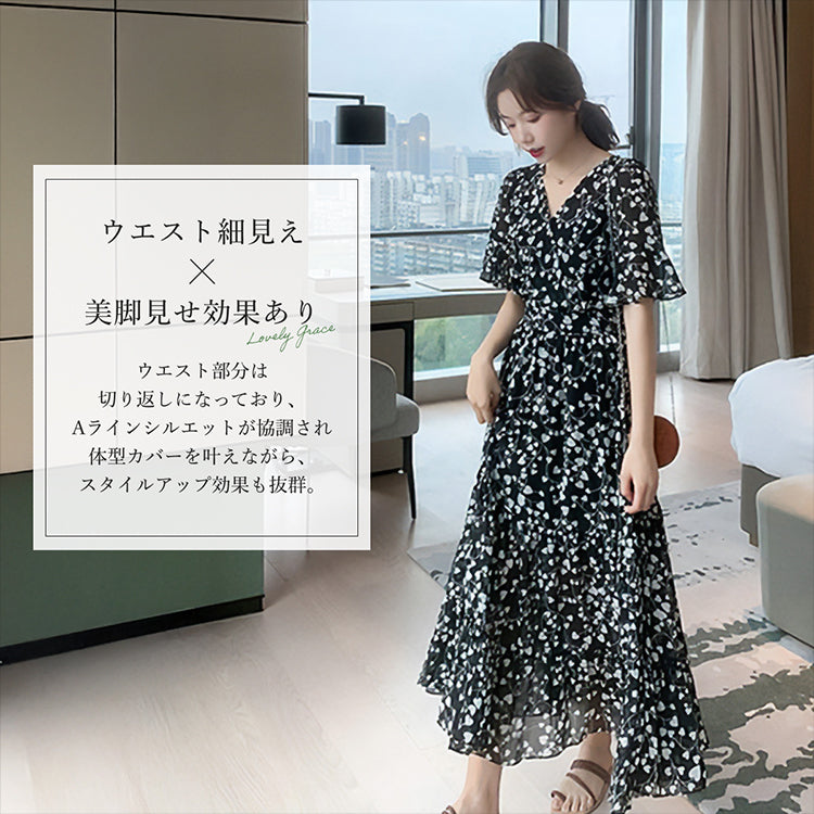 【op2】フラワーシフォンワンピース