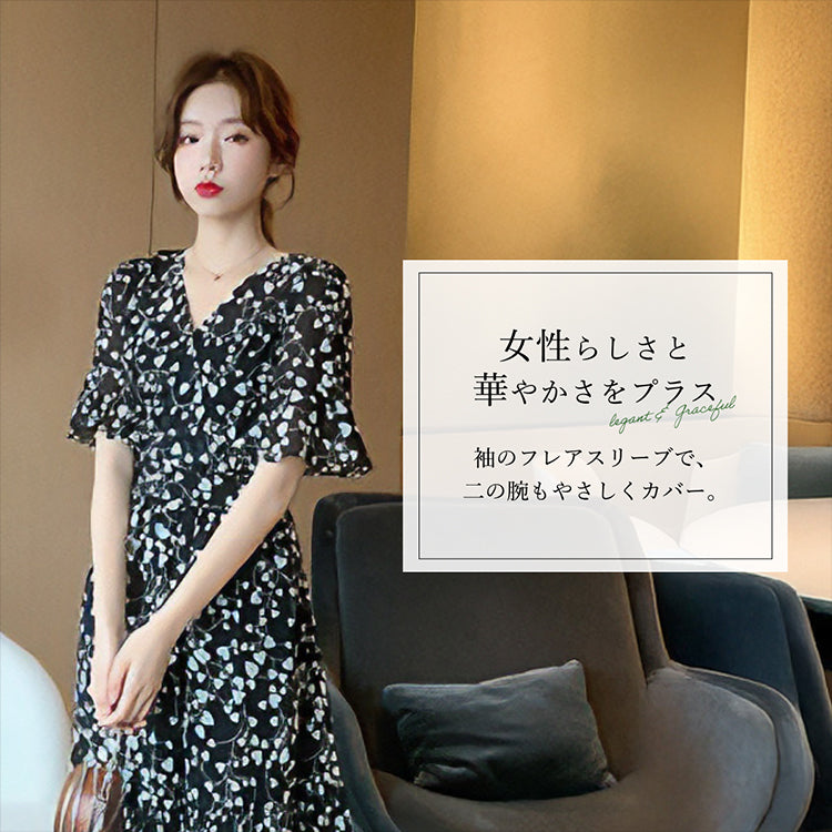 【op2】フラワーシフォンワンピース
