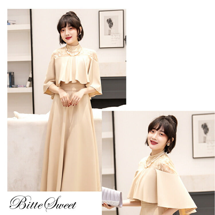 【pd10】ボレロ風レイヤードワンピース