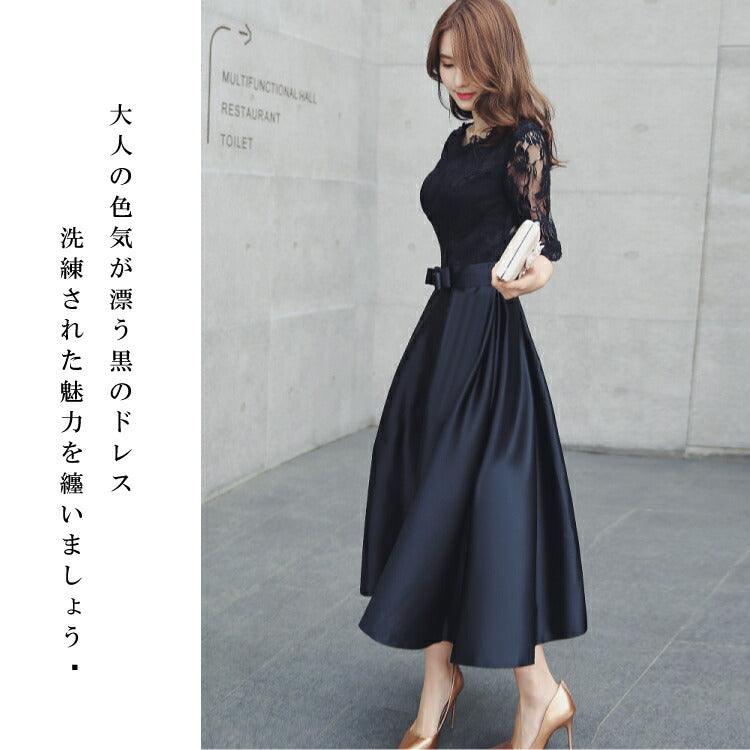 【pd12】ウエストリボンフレアワンピース