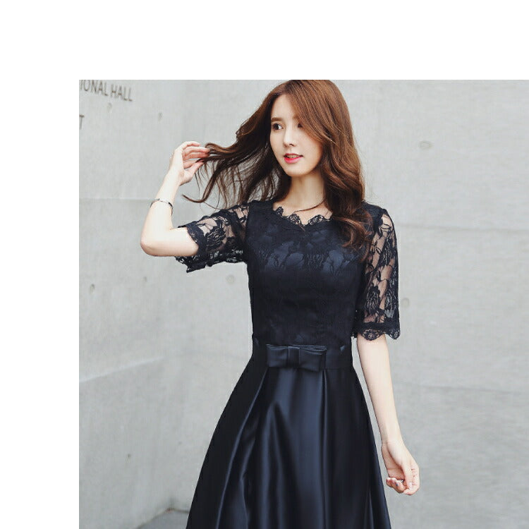 【pd12】ウエストリボンフレアワンピース