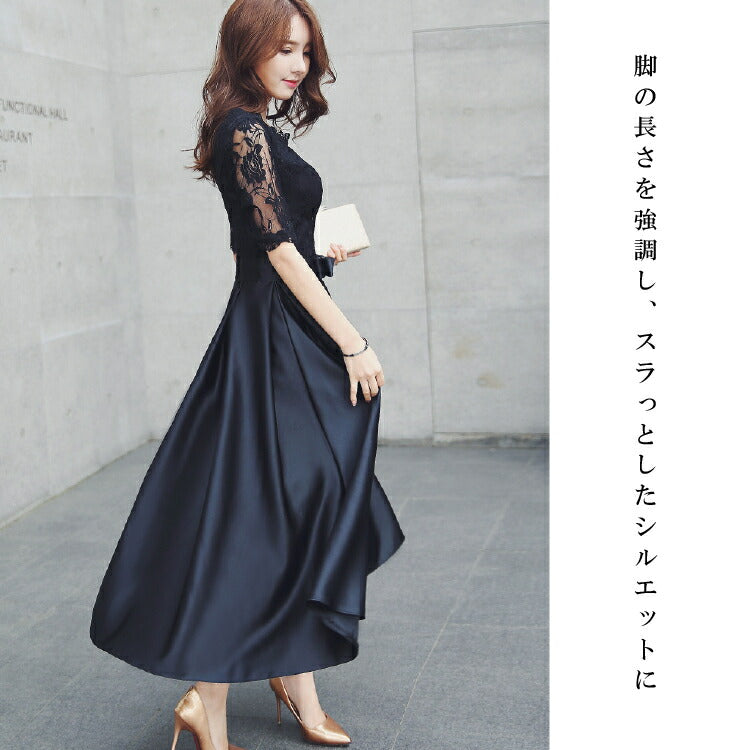 【pd12】ウエストリボンフレアワンピース